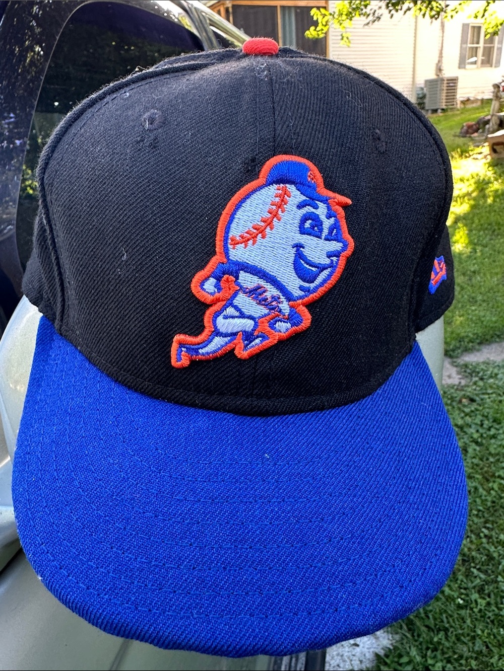 New Era Black, Royal Blue and Orange Baseball Hat with Mascot Patch